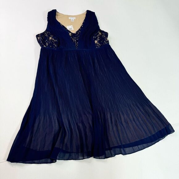 Motherhood Maternity Dress Womens Small Blue A-Line Sleeveless V-Neck Midi NWT - Picture 1 of 8